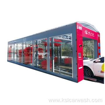 Commercial gas station continuous car washing machine